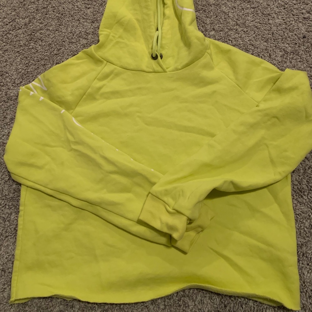 Neon Green Cropped Hoodie